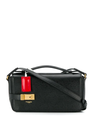 Thom Browne Logo-stamp Pebbled Cross-body Bag In Black