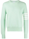 Thom Browne 4-bar Milano Stitch Jumper In Green