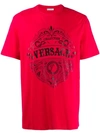 Versace Logo Print Red Cotton T-shirt