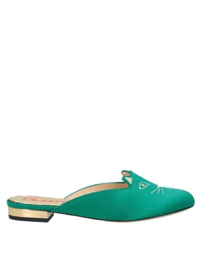 Charlotte Olympia Mules & Clogs In Emerald Green