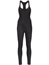 Adam Selman Sport Cutout Printed Stretch-velvet Jumpsuit In Black