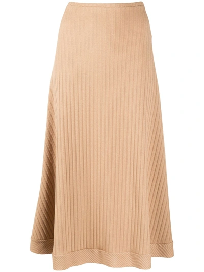 Maggie Marilyn + Net Sustain Sandy Strolls Ribbed-knit Skirt In Neutrals