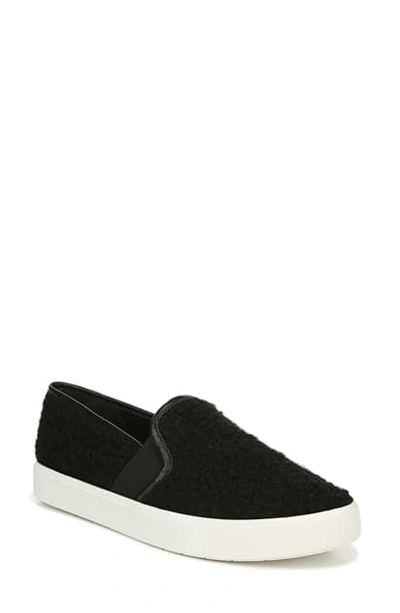 Vince Blair 5 Barry Shearling Fabric Slip-on Sneakers In Black