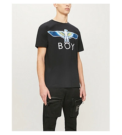 Boy London Logo-embroidered Cotton-jersey T-shirt In Neon Yellow