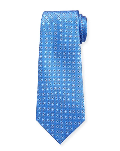 Ermenegildo Zegna Men's Micro-squares Silk Tie In Blue
