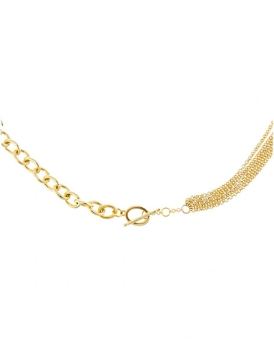 Adinas Jewels Mixed-chain Toggle Necklace In Gold