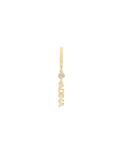 Adinas Jewels Mini Nameplate Huggie Earring, Single In Gold