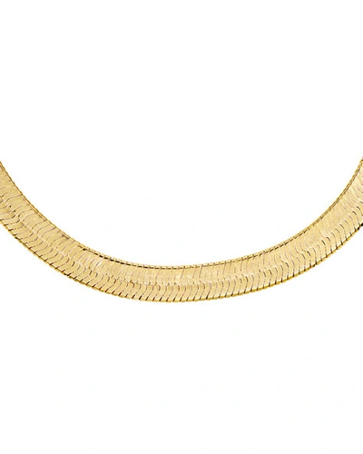 Adinas Jewels Wide Herringbone Necklace In Gold