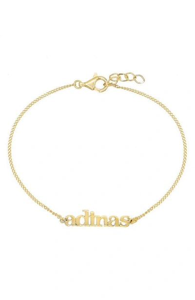 Adinas Jewels Personalized Mini Lowercase Nameplate Bracelet In Gold