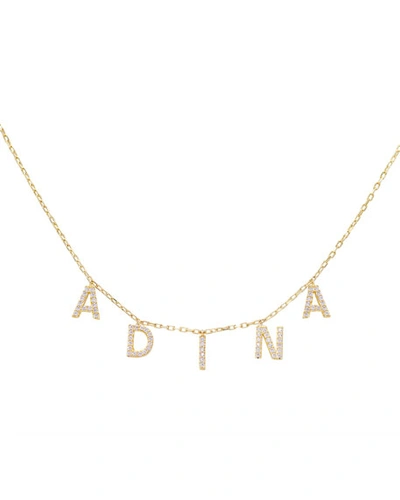 Adinas Jewels Cubic Zirconia Block Name Necklace In Gold
