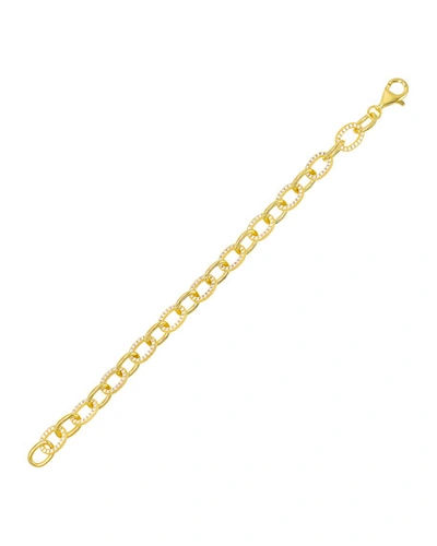 Adinas Jewels Cubic Zirconia Circular-link Bracelet In Gold