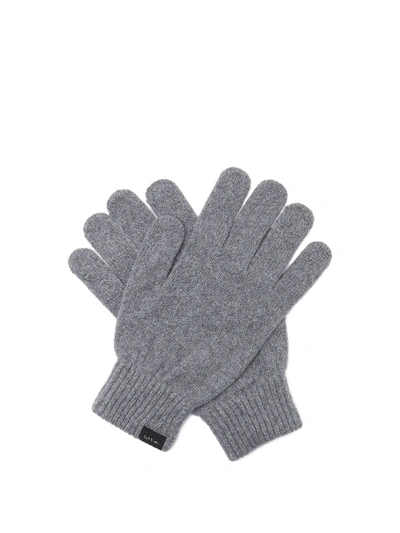 Paul Smith Knitted Cashmere-blend Gloves In Slate Grey