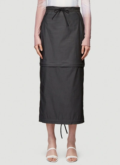 Our Legacy Zip-off Anthracite Tech Skirt In Black