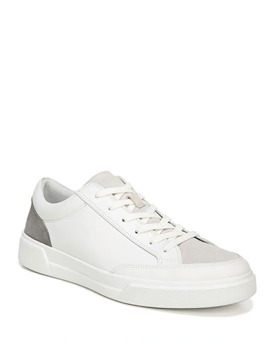 Vince Bowers Leather & Suede Colorblock Sneakers In White
