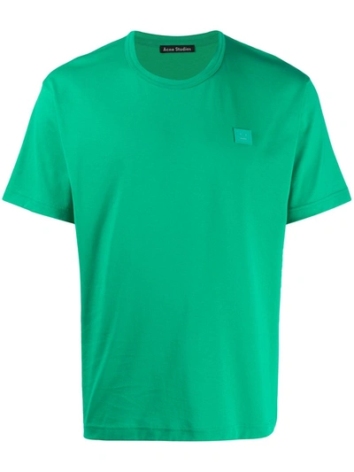 Acne Studios Ellison Face Cotton-jersey T-shirt In Emerald