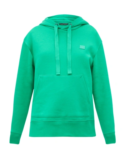 Acne Studios Ferris Cotton Fleece-back Hooded Sweatshirt In Green