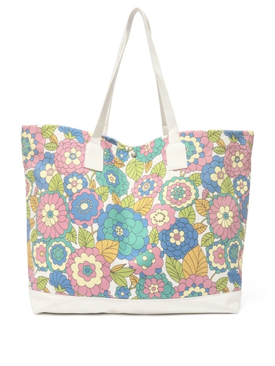 Dodo Bar Or Litta Floral-print Canvas Tote Bag In Cream Flower