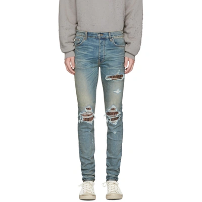 Amiri Mx1 Distressed-effect Slim-leg Jeans In Blue