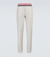 Moncler Tricolour-waistband Cotton Track Pants In Grey