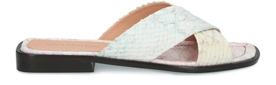 Sies Marjan Crisscross Slide Sandal In Roccia/aqua/pink