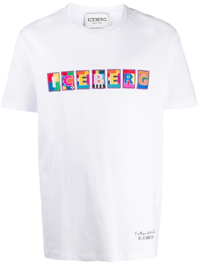 Iceberg X Peter Blake T-shirt With Multicolor Logo Patch In White