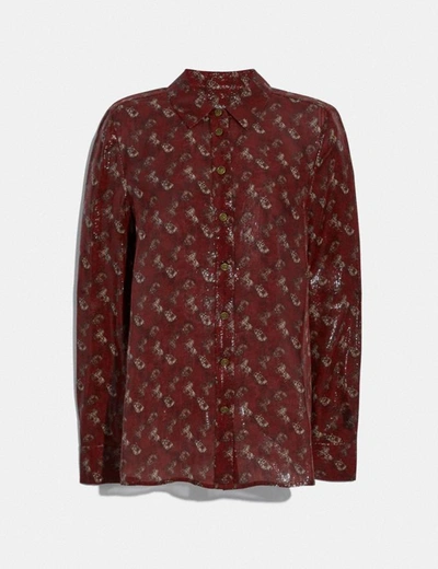 Coach Lunar New Year Horse And Carriage Print Shirt In Color<lsn_delimiter>red.