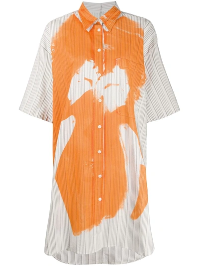 Acne Studios Magazine-print Shirt Dress Off White