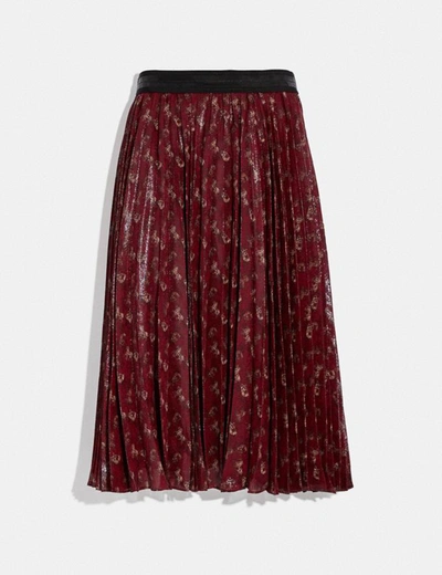 Coach Lunar New Year Horse And Carriage Print Pleated Skirt