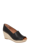 Gentle Souls By Kenneth Cole Women's Charli A-line 2 Espadrille Wedges Women's Shoes In Black Leather
