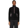 Moncler Grenoble Three-quarter Zip Fleece Insulator Sweater In Black
