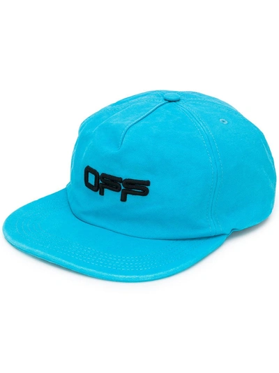 Off-white Embroidered Cotton-twill Baseball Cap In Blue