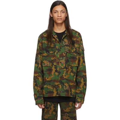 Off-white Camouflage Cotton-ripstop Shirt In Green