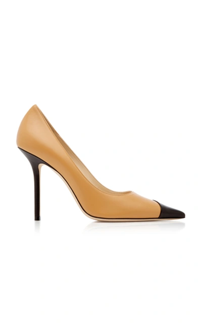 Jimmy Choo Love Two-tone Leather Pumps In Brown