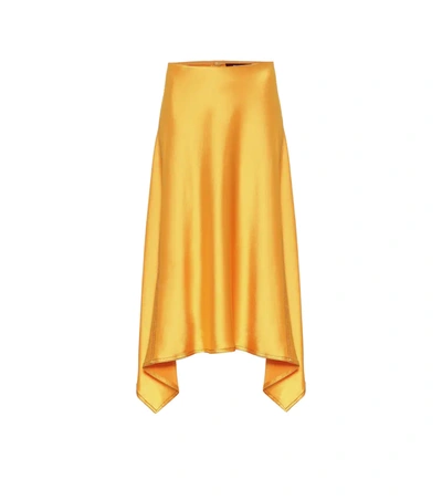 Sies Marjan Darby Crinkled Satin Asymmetric Skirt In Yellow