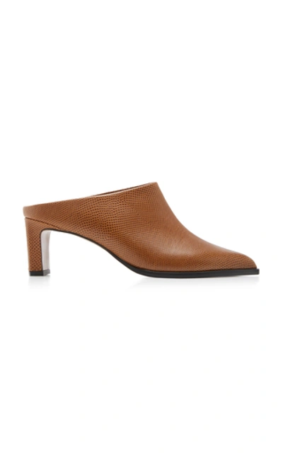 Atp Atelier Fave Snake-effect Leather Mules In Brown