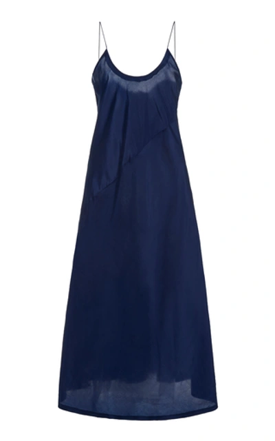 Anaak Scarlette Silk Slip Dress In Navy