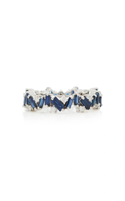 Suzanne Kalan Women's 18k White-gold And Blue Sapphire Ring