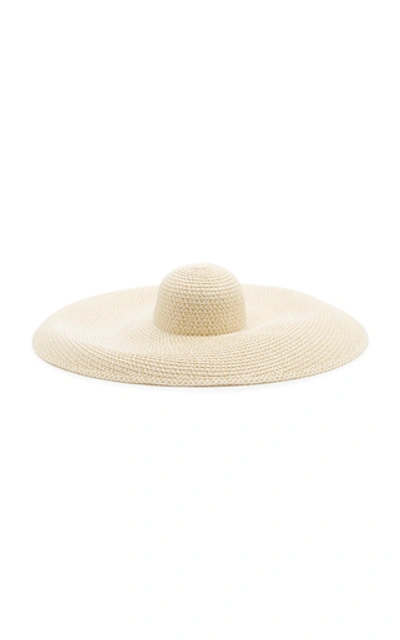 Eric Javits Giant Floppy Woven Hat In White