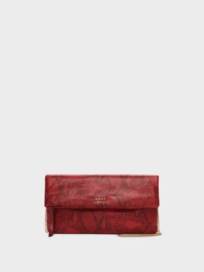 Donna Karan Sally Foldover Clutch Crossbody In Bright Red