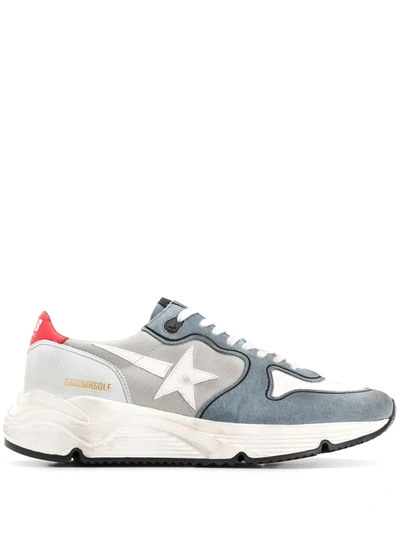 Golden Goose Running Sneakers In Canvas Suede And Leather In Grey