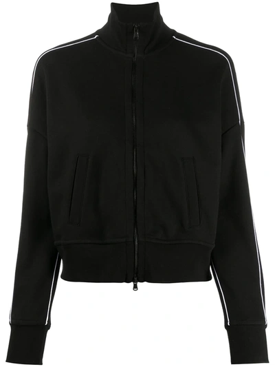 Atm Anthony Thomas Melillo French Terry Piped Zip-up Jacket In Black