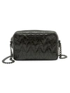 Miu Miu Shine Leather Quilted Bandoliera Leather Bag In Black