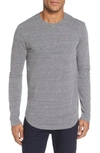 Goodlife Scalloped Hem Long Sleeve T-shirt In Heather Grey