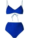 Oseree Bra High Waisted Bikini In Blue