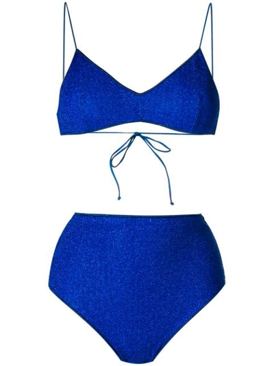 Oseree Bra High Waisted Bikini In Blue