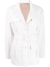 Andamane Cher Faux-leather Fringed Jacket In White