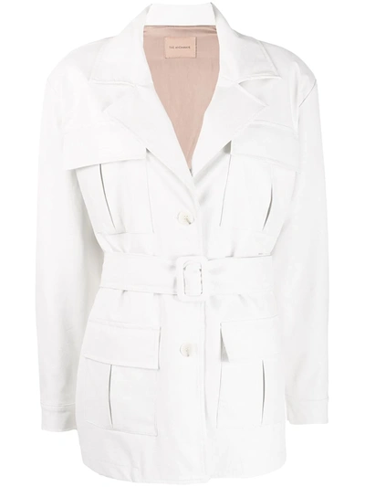 Andamane Cher Faux-leather Fringed Jacket In White