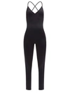 Norma Kamali Fara Crossover-strap Jersey Jumpsuit In Black