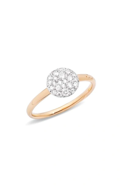 Pomellato Sabbia Small Diamond Ring In Rose Gold/ Diamond