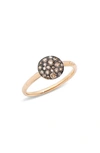 Pomellato Sabbia Small Diamond Ring In Rose Gold/ Brown Diamond